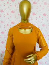 Ochre solid anarkali - kasumi.in